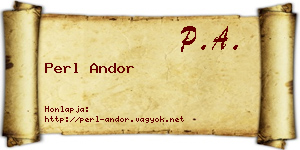 Perl Andor névjegykártya